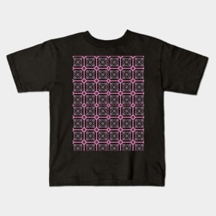 Pink and Black Persian Textile design Kids T-Shirt